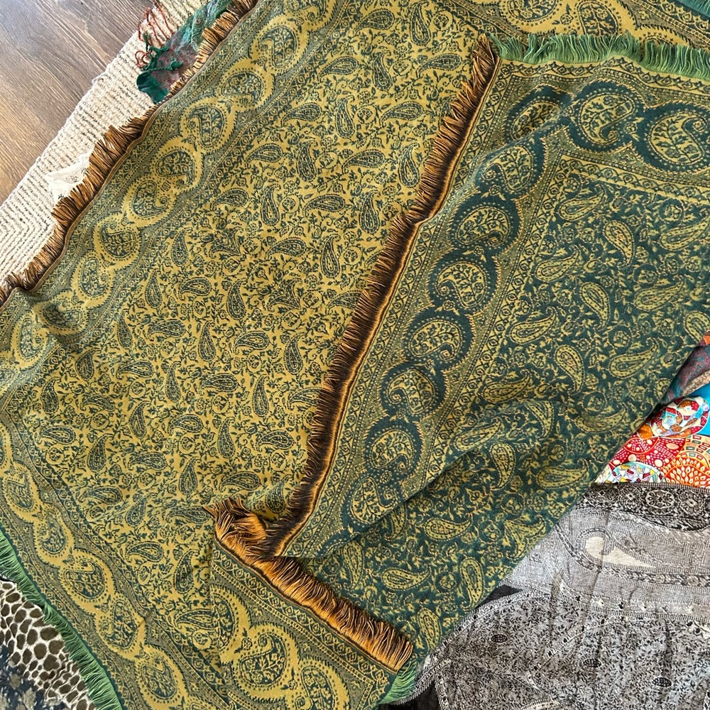 Mixed Pattern Scarf Bundle Boho Wrap Paisley & Fl… - image 8